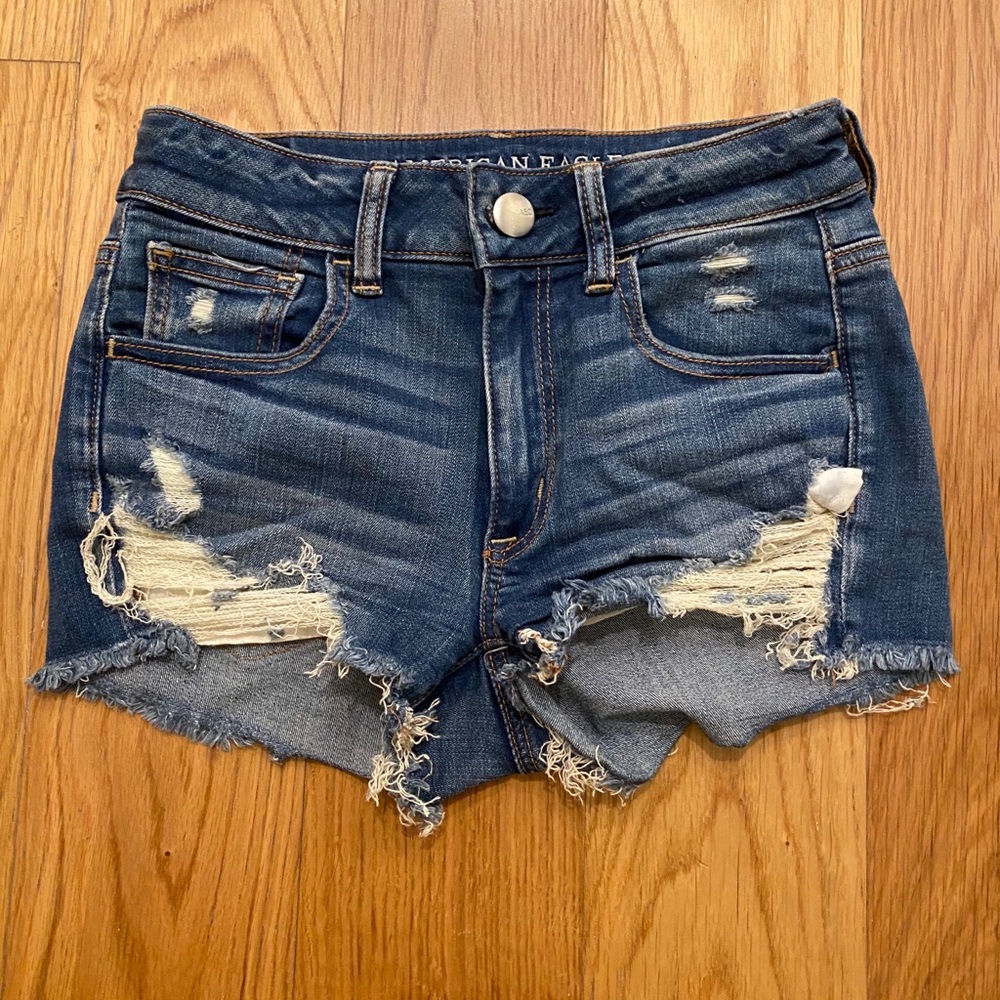 American eagle ripped denim shorts size 2
